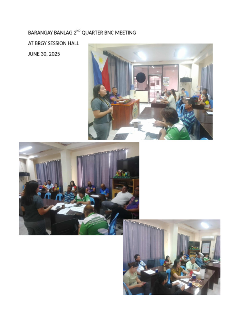 Barangay Banlag 2nd Quarter BNC Meeting | PDF