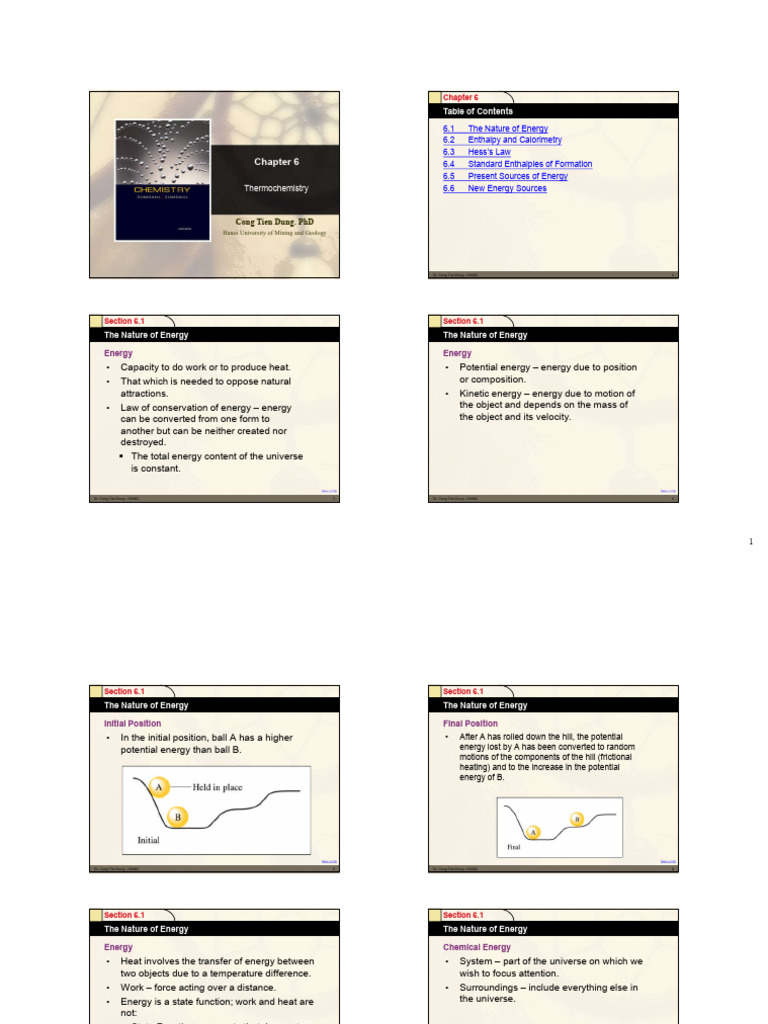 Chapter 6 Thermochemistry | PDF | Heat | Gases