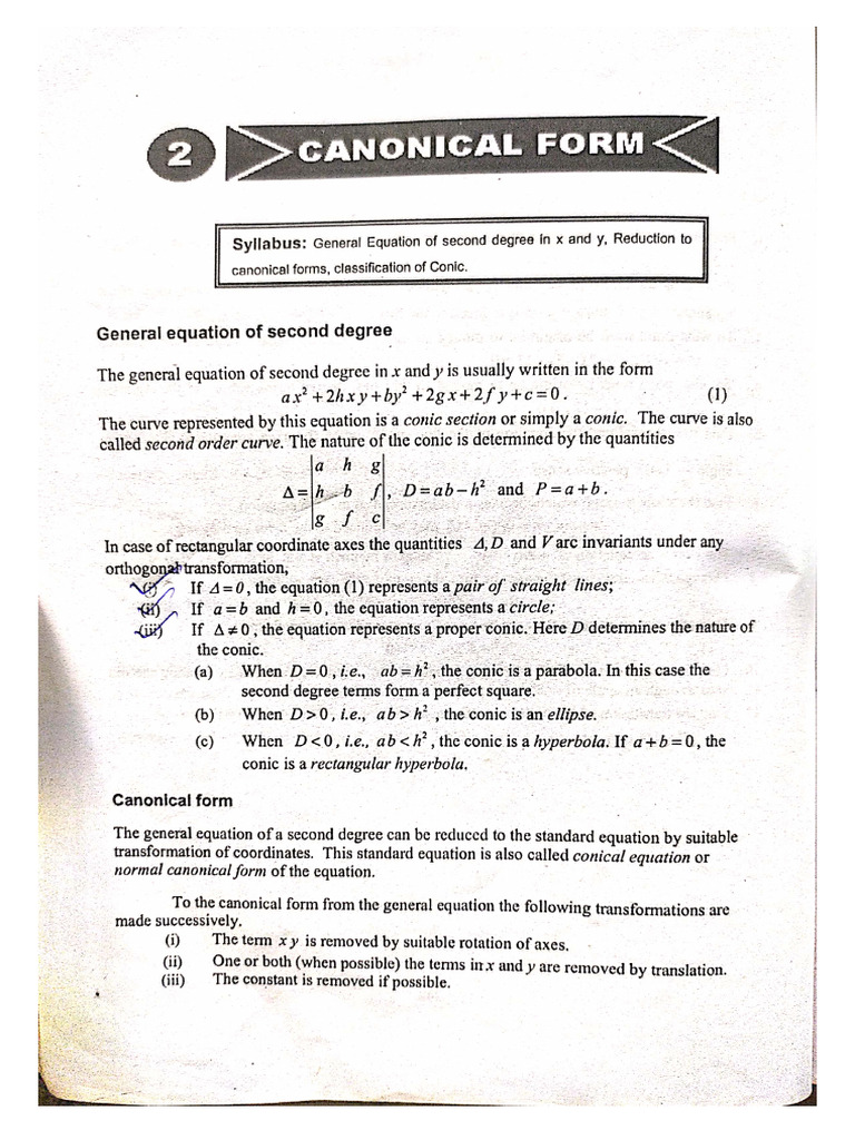 Canonical Form (2D) | PDF