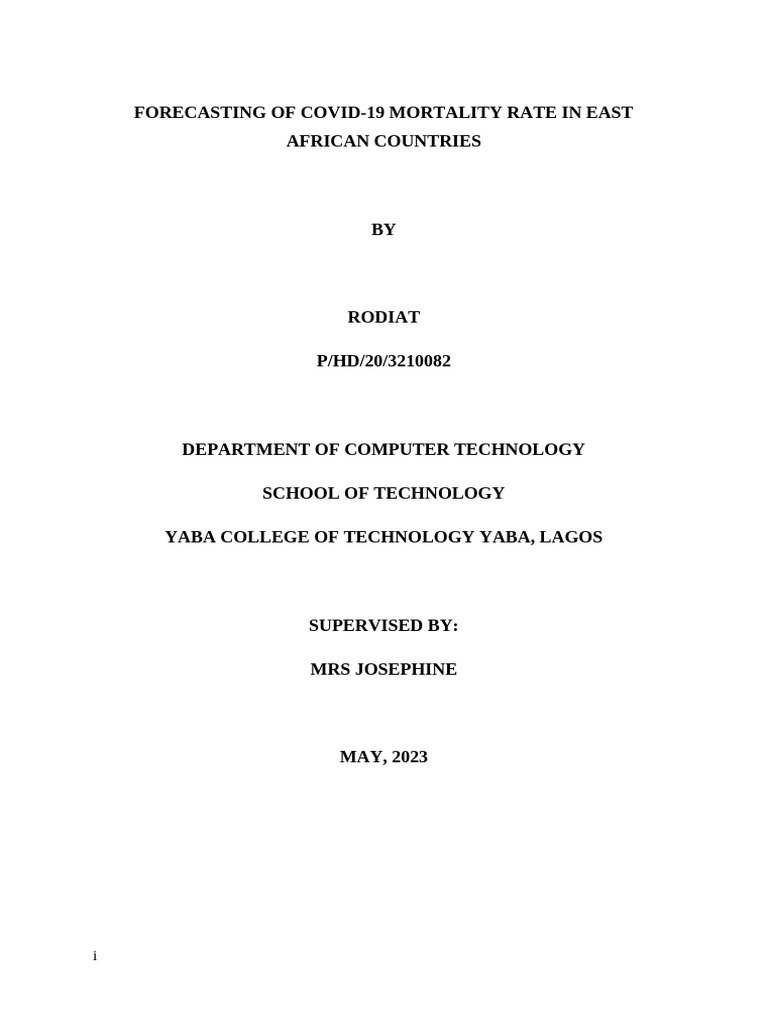 Forecasting of Covid 19 | PDF | Machine Learning | Autoregressive ...
