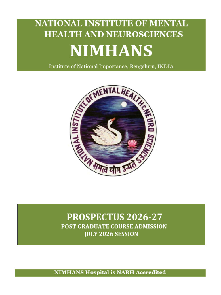 NIMHANS Prospectus 2026 27 1772645710 | PDF | Doctor Of Medicine ...