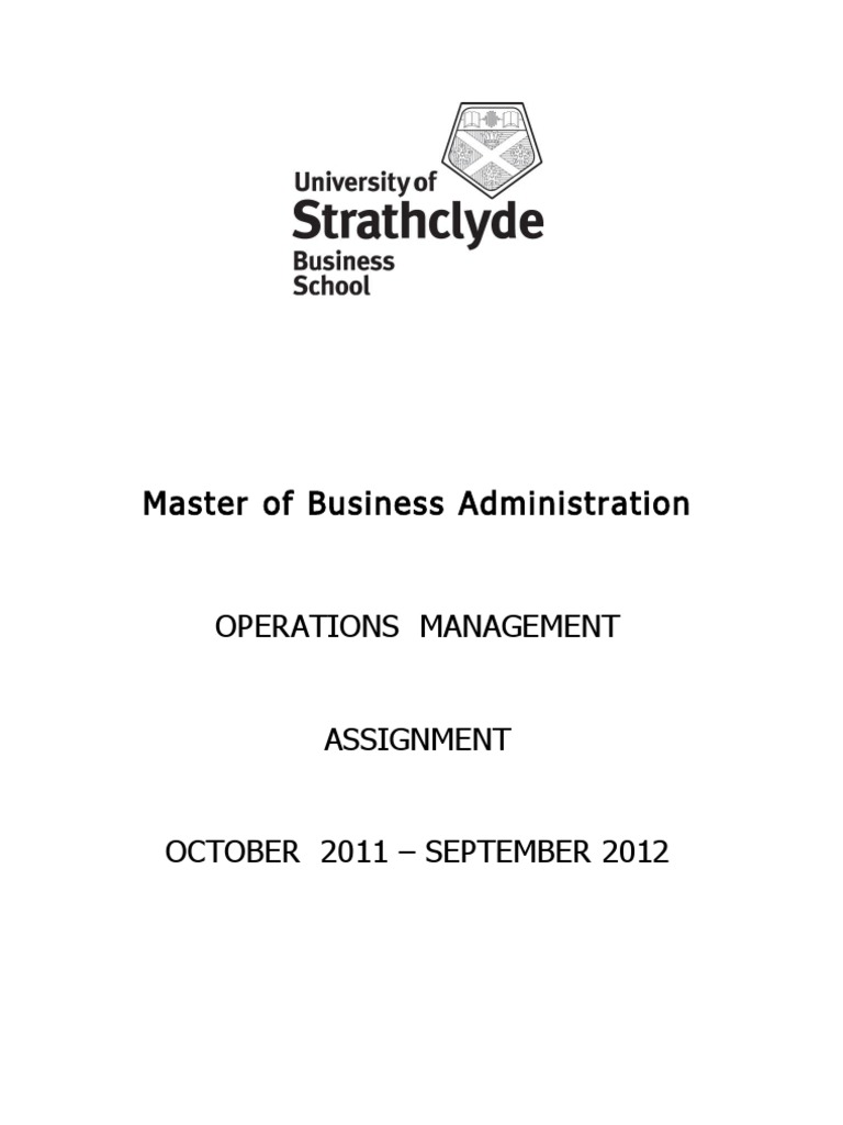 MBA Operations Management Assignment - 11-12 | PDF | Test