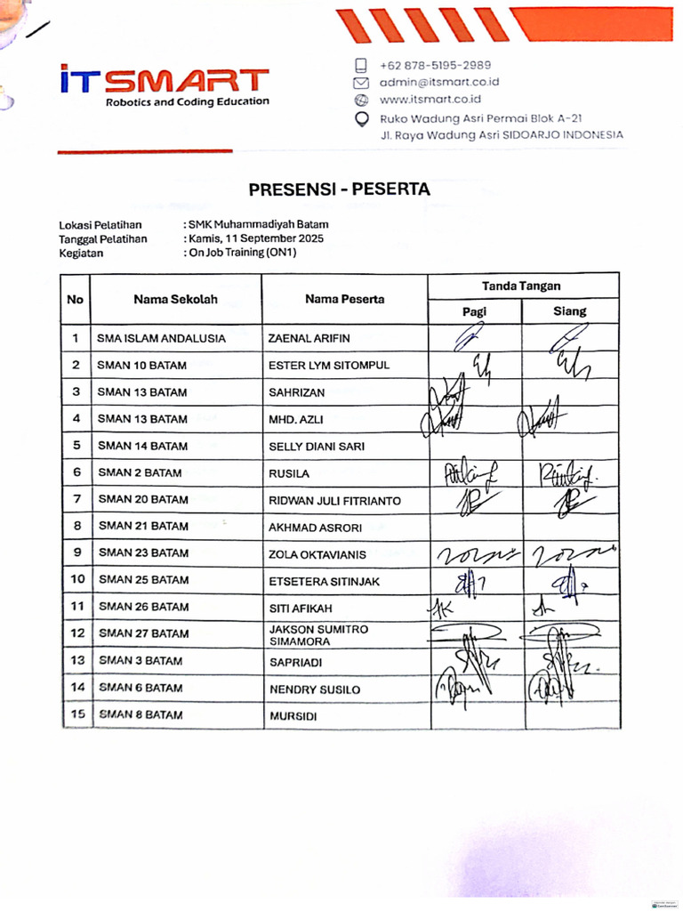Absen ON 1 | PDF