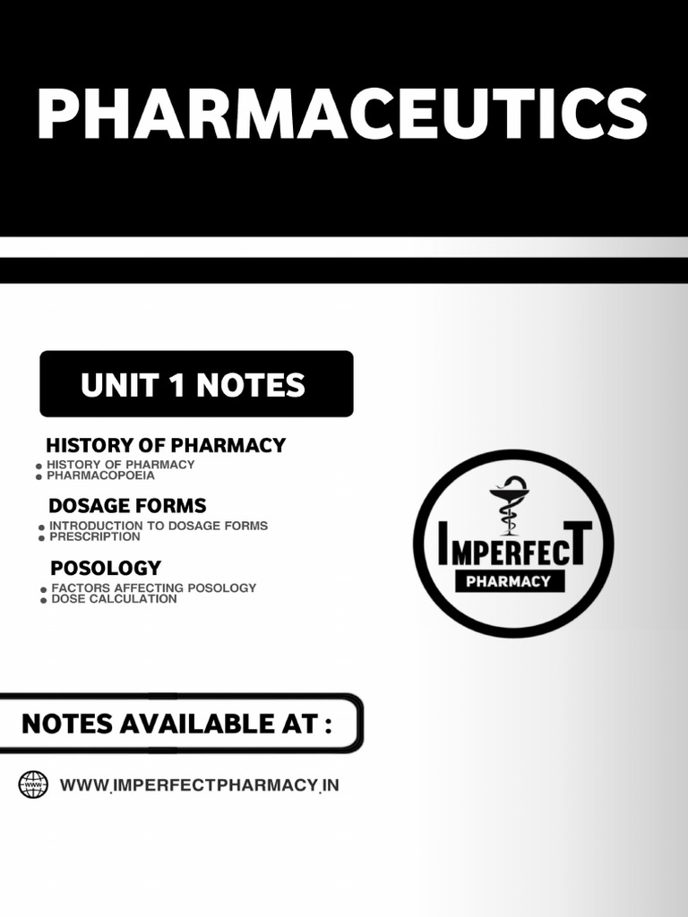 UNIT 1 Pharmaceutics Imperfect Pharmacy | PDF