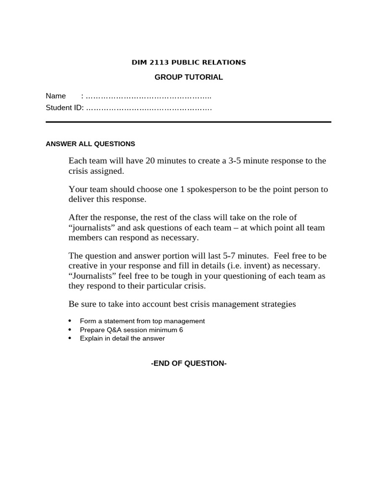 Tutorial 3 Group | PDF