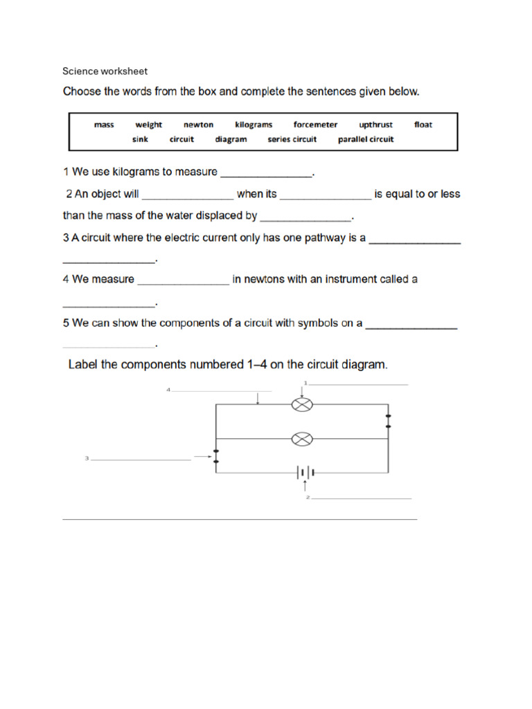 Science Worksheet | PDF