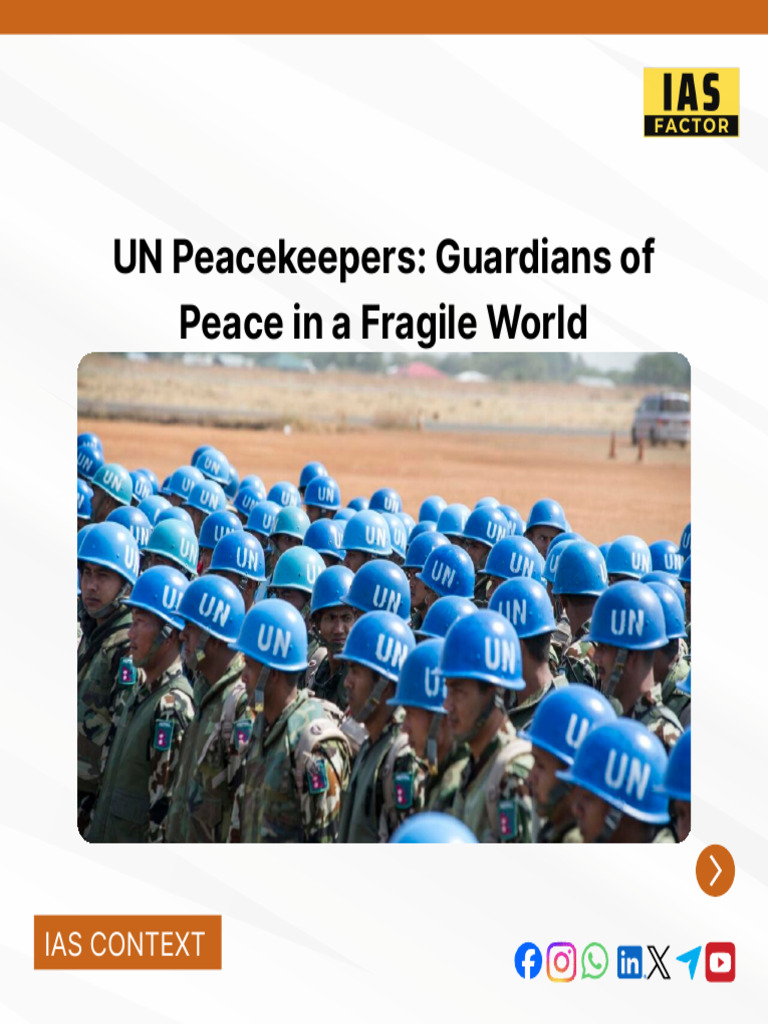 UN Peacekeepers Guardians of Peace in a Fragile World | PDF ...