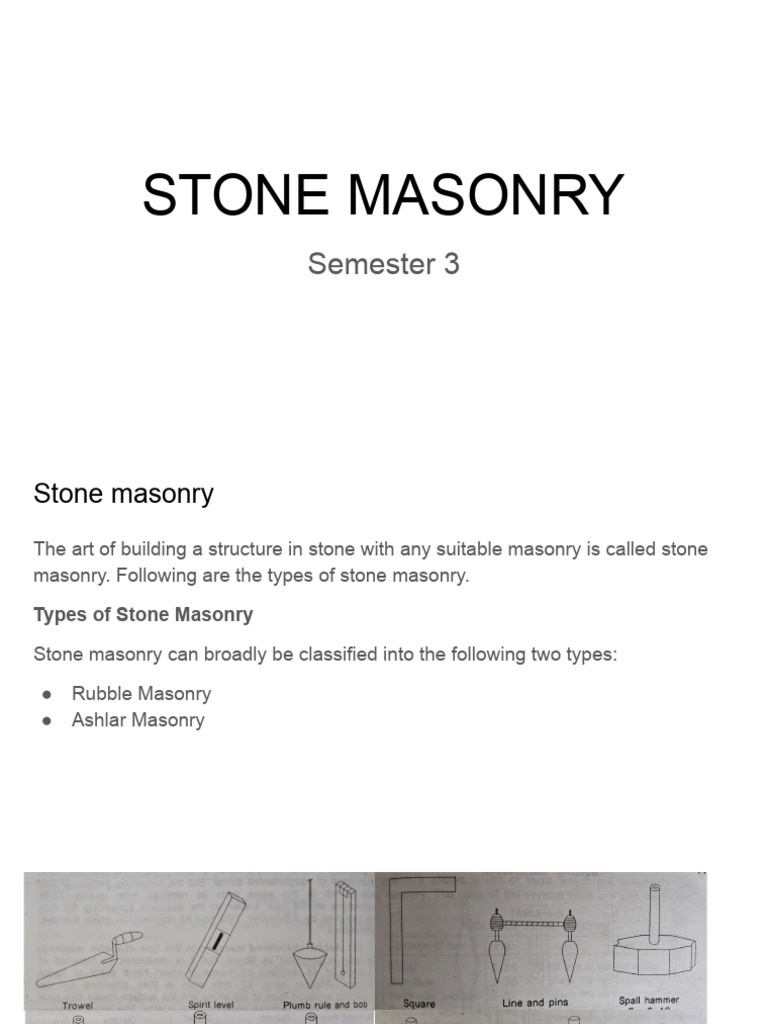 STONE MASONRY Construction | PDF | Masonry | Civil Engineering