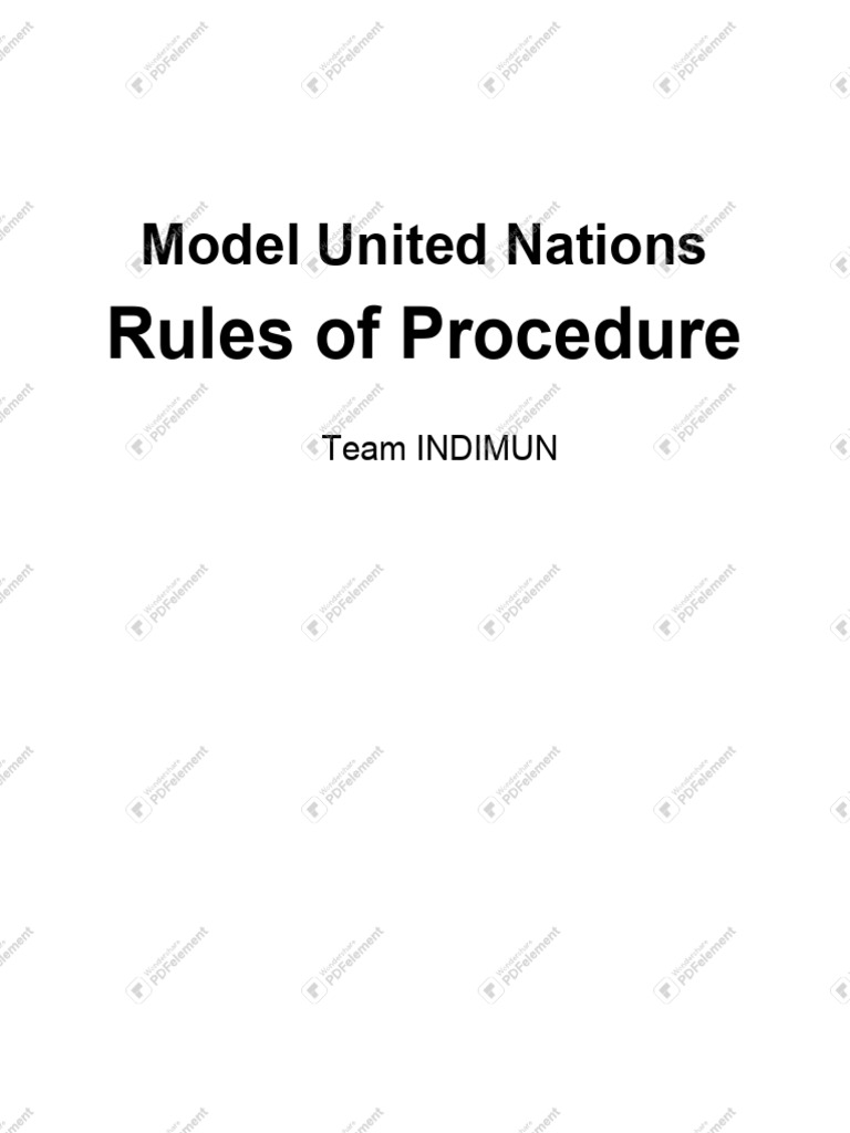 Official MUN Rules of Procedure WiseMee ROP With Watermark | PDF ...