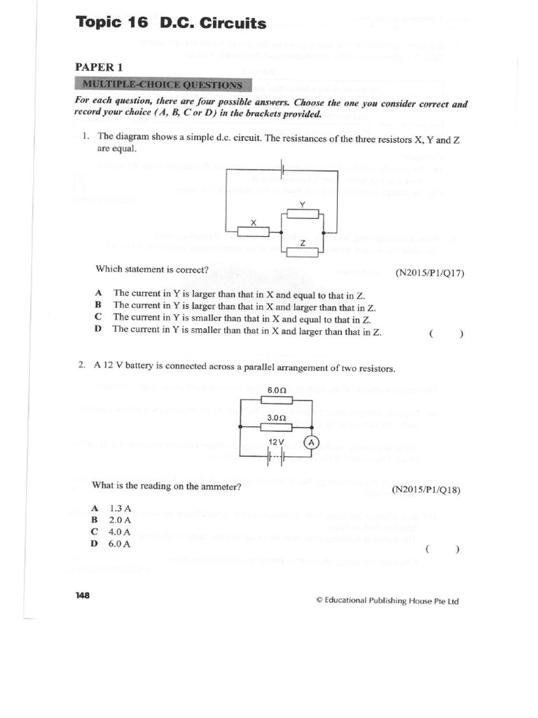 2025 TYS Science Physics Topic 16 DC Circuits | PDF