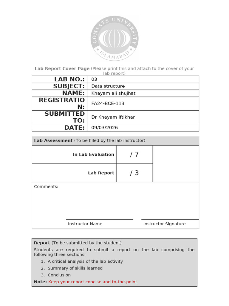 dsa lab 3 | PDF