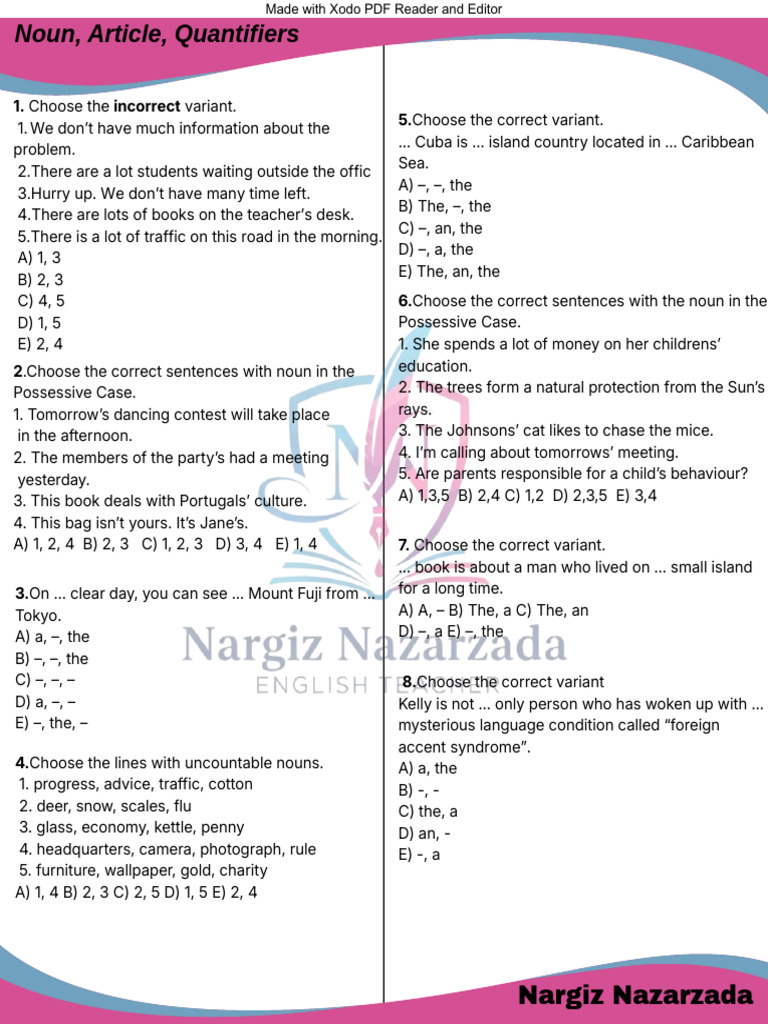 Noun Article Quantifiers NN_20260110_092618_0000_260215_184721 | PDF ...