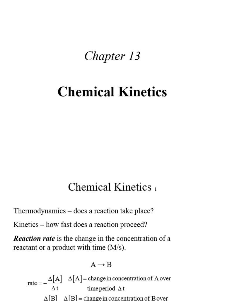 04.Ch13 Chemical Kinetics | PDF | Reaction Rate | Catalysis