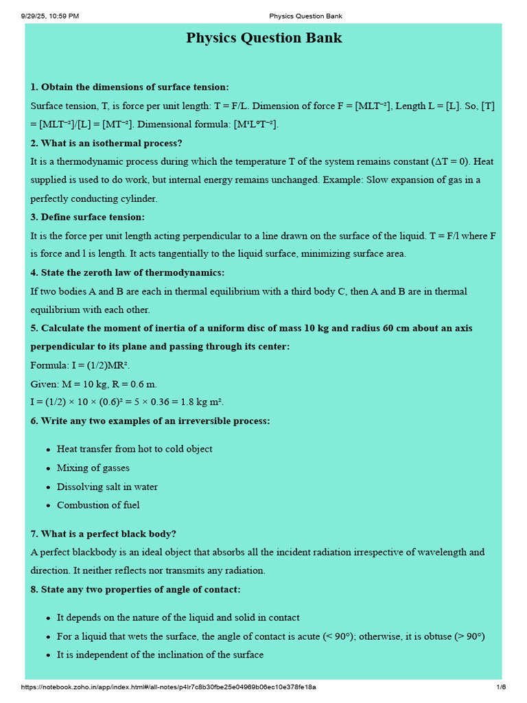 Physics Question Bank Ans | PDF | Heat | Temperature