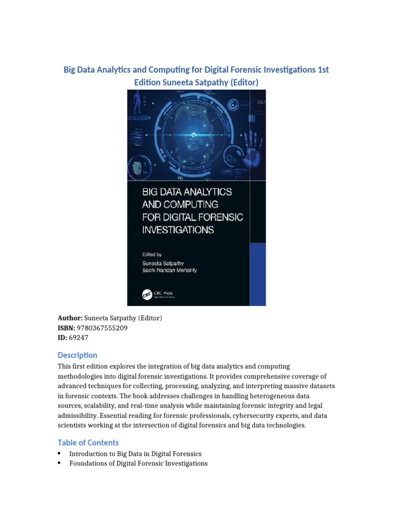 Big Data Analytics and Computing for Digital Forensic Investigations ...