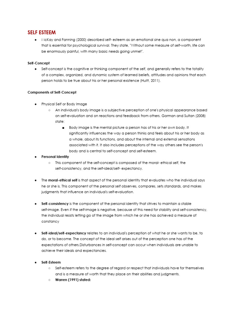 Self Esteem | PDF | Self Esteem | Self Concept