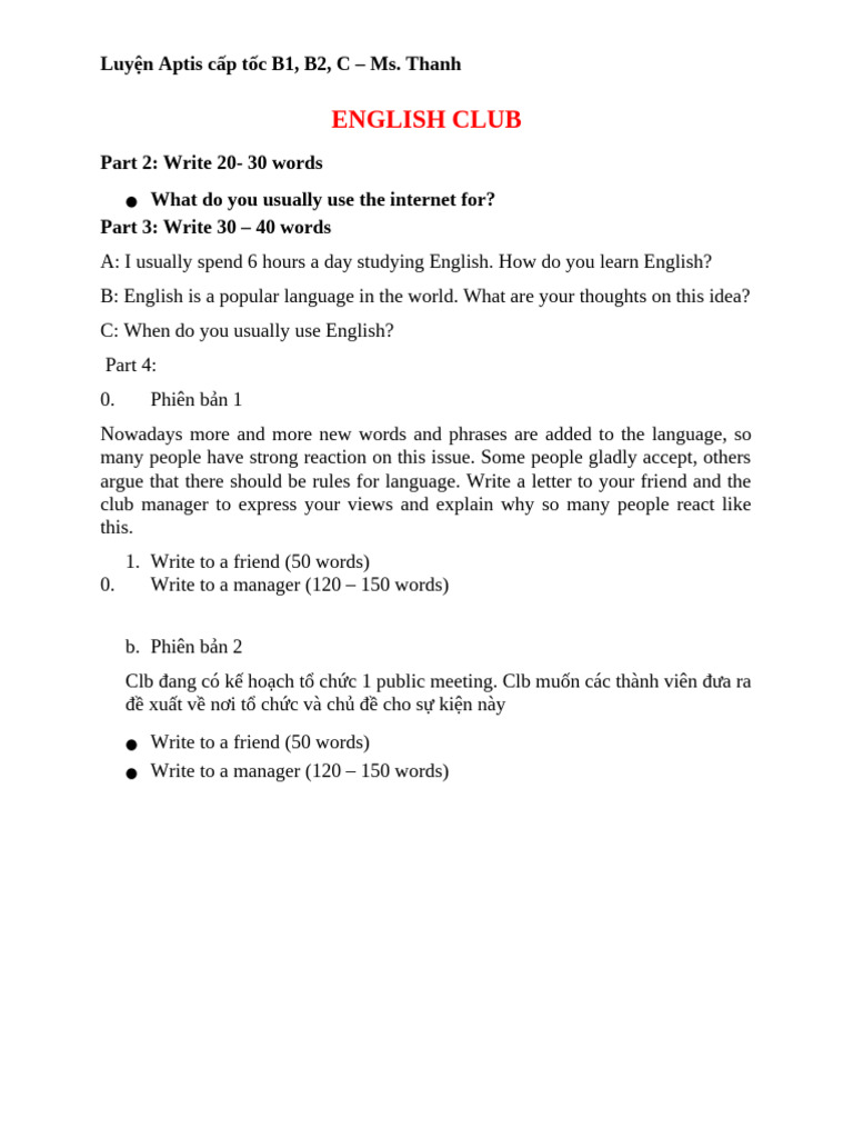 ENGLISH CLUB.không key(1) | PDF