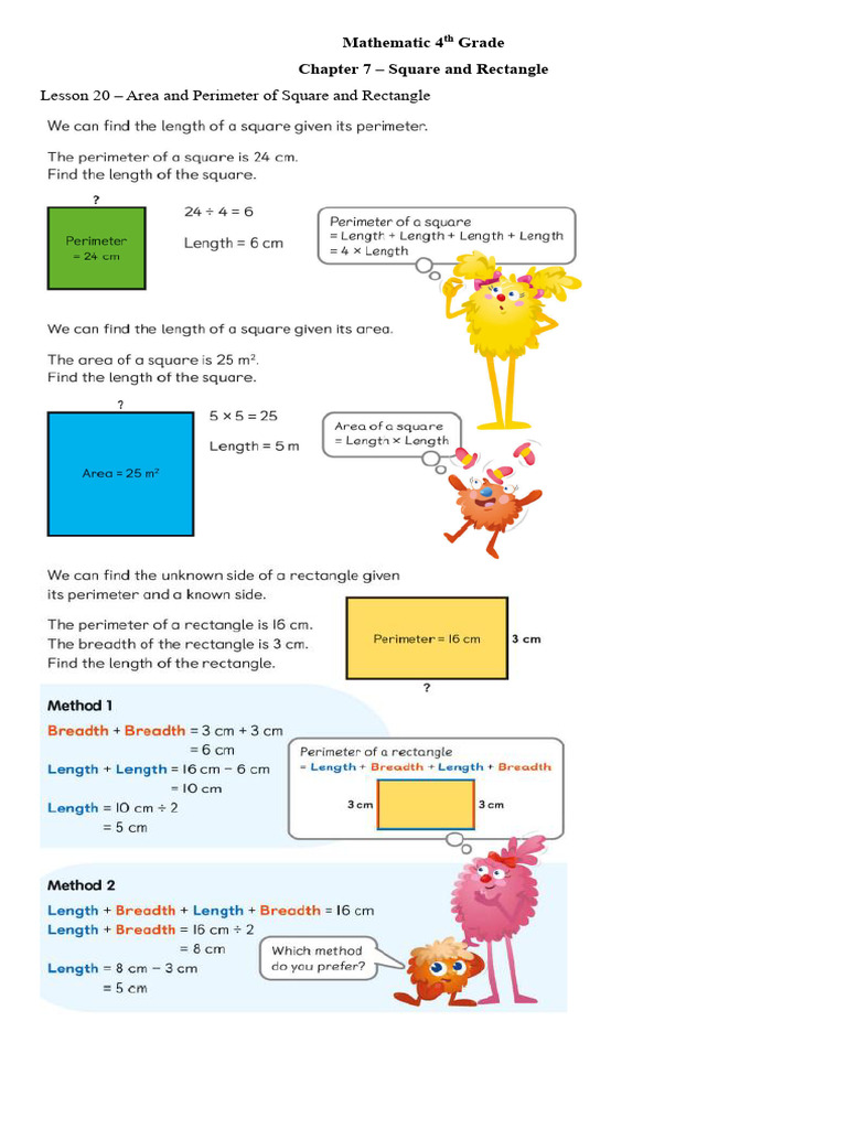 FC Math Ch.7 - Lesson 20-1 | PDF