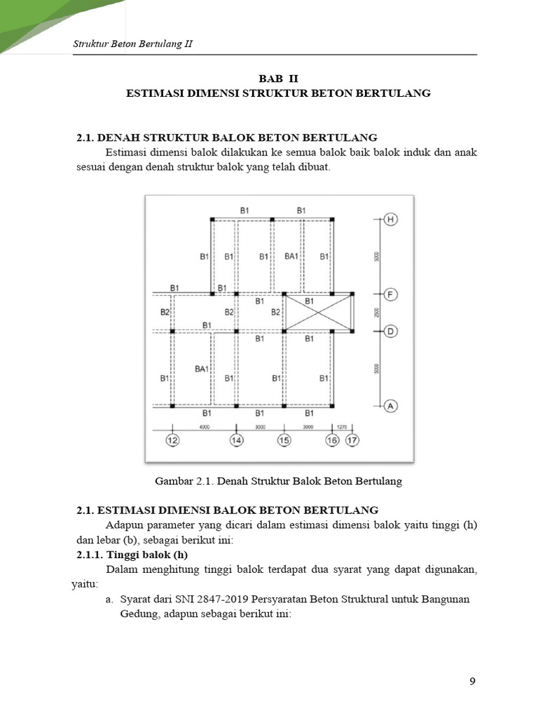 Estimasi Dimensi Balok | PDF
