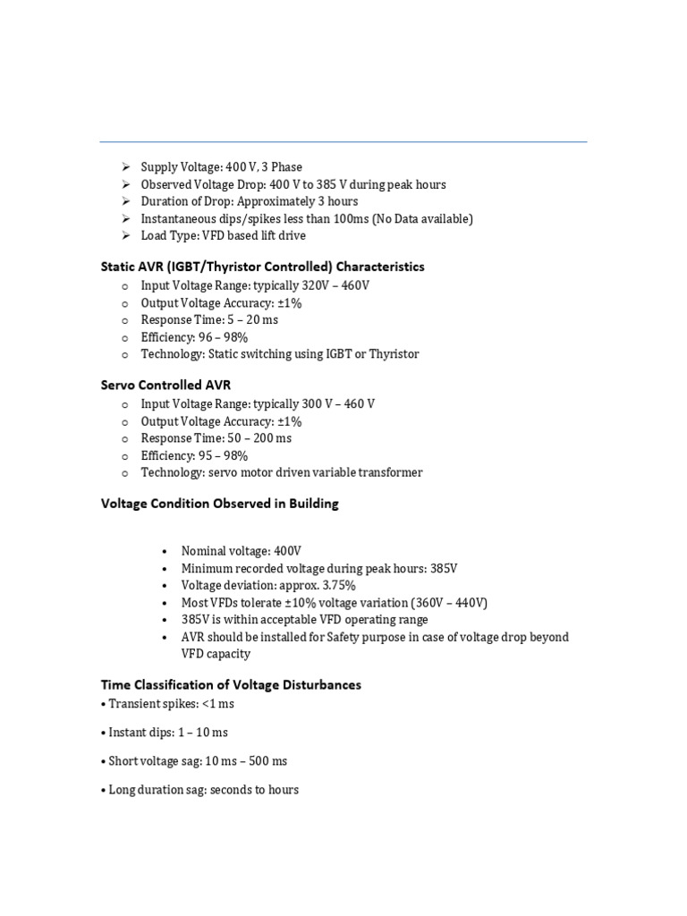Lift AVR Vs UPS Case Study | PDF | Elevator | Electronics