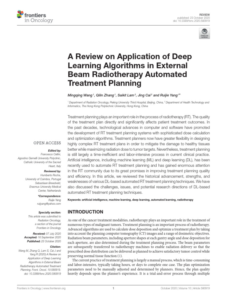 A Review on Application of Deep Learning Algorithm | PDF | Radiation ...