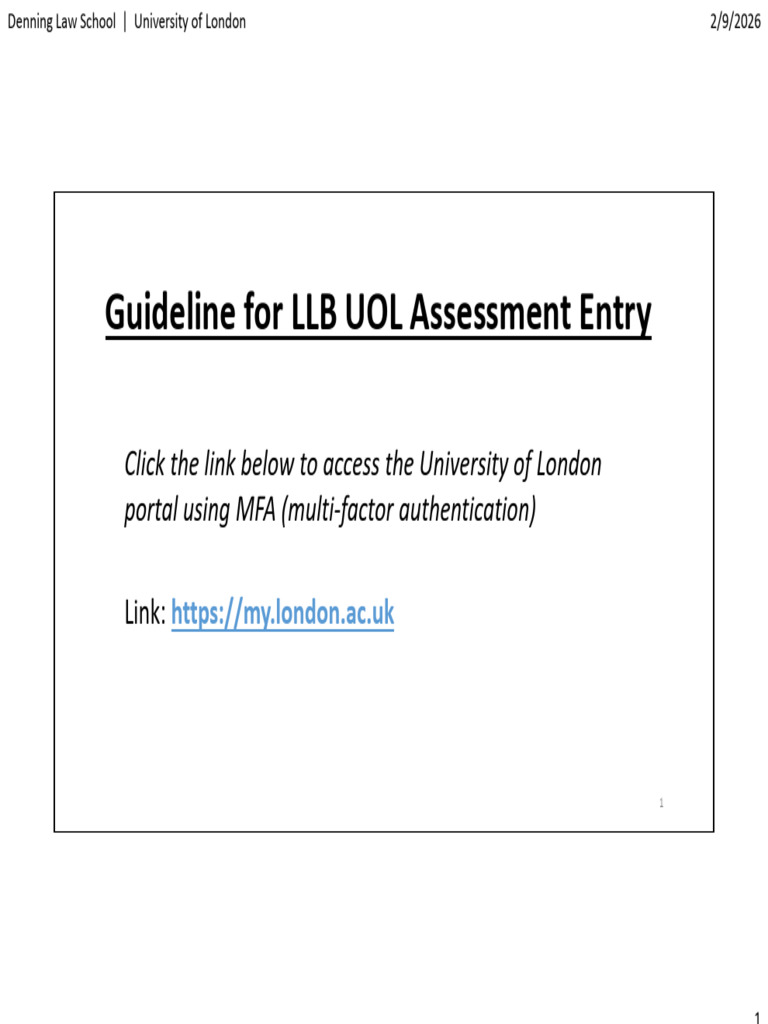 Guideline UOL LLB Assessment Entry | PDF | Payments | Credit Card