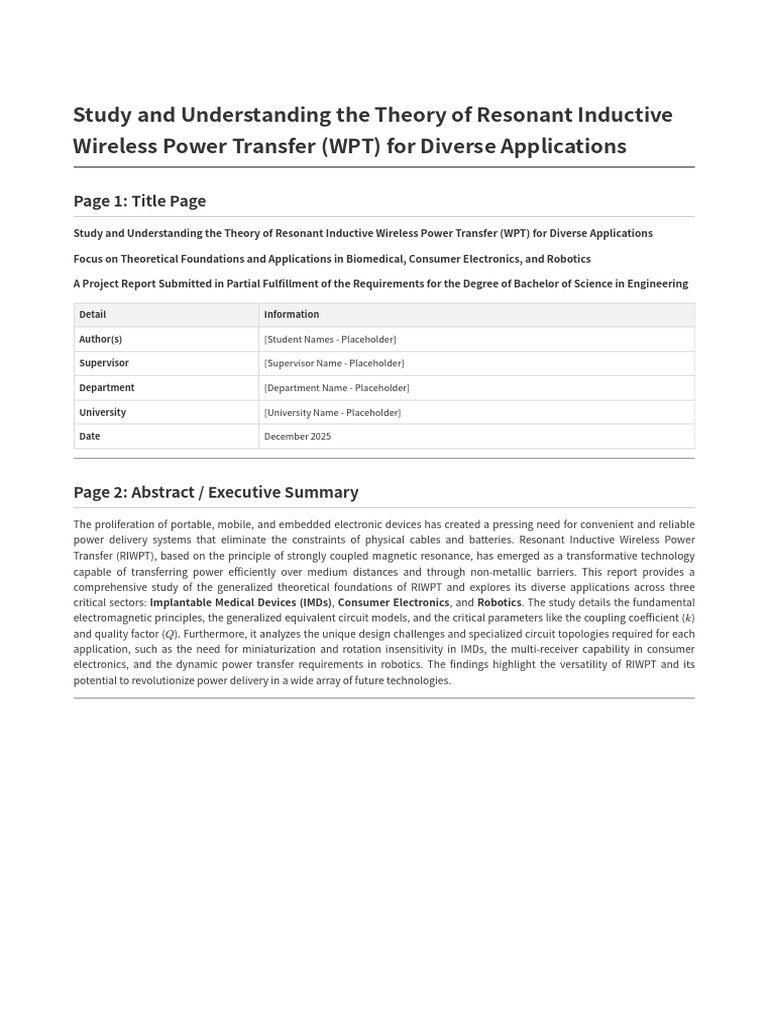 WPT Applications Final Report | PDF | Inductor | Inductance