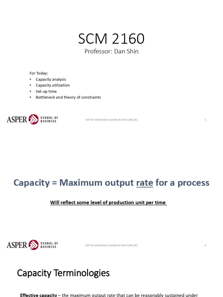 SCM 2160 03 Capacity Management | PDF | Emergency Department | Inventory