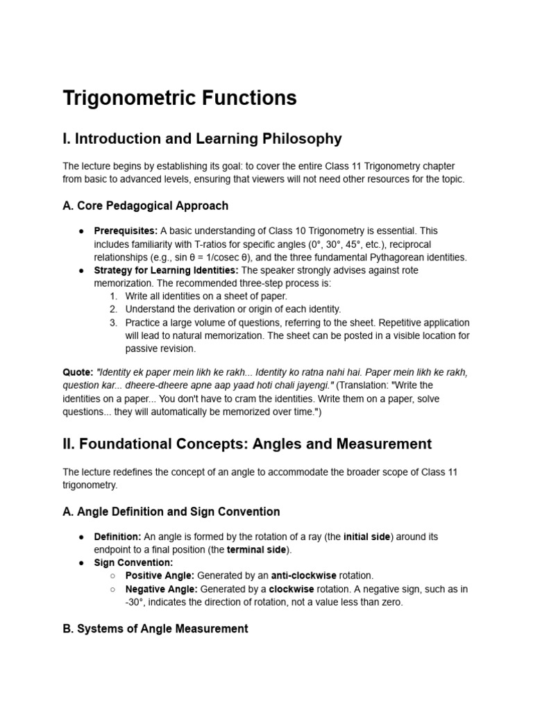 Trigonometric Functions | PDF | Rotation | Elementary Geometry