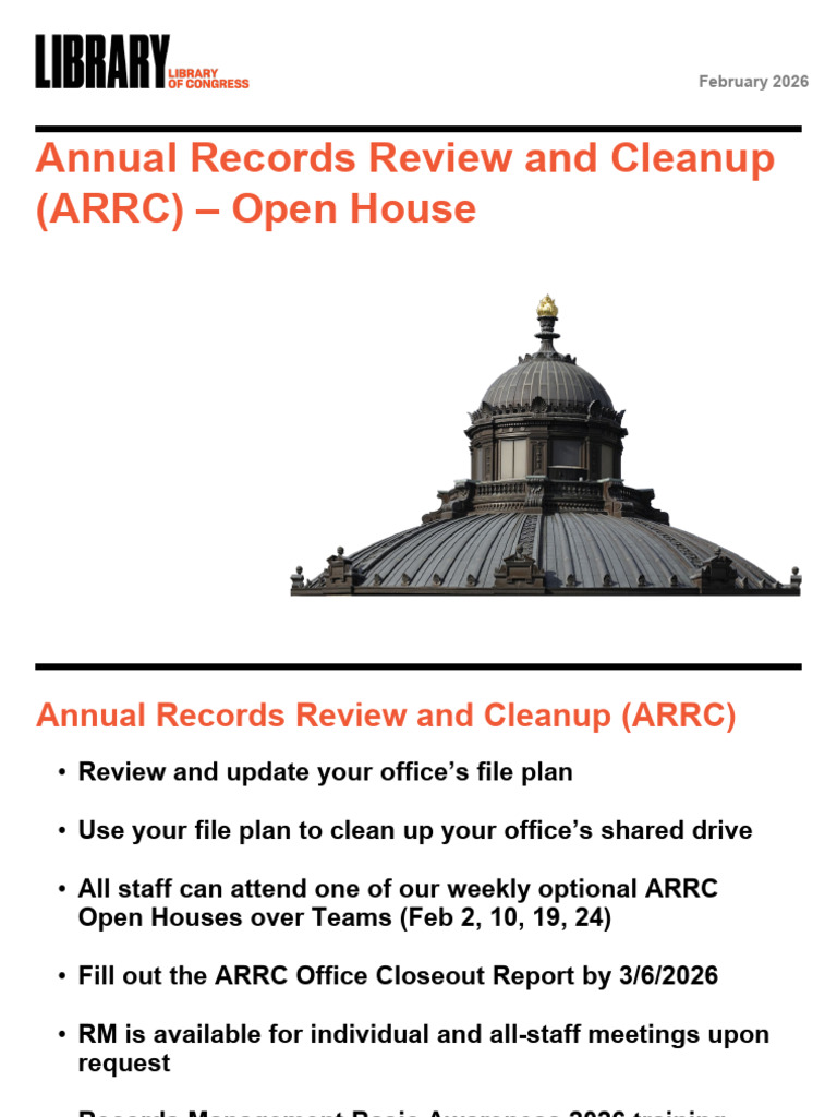 ARRC Open House Presentation Feb 2026 | PDF | Records Management ...