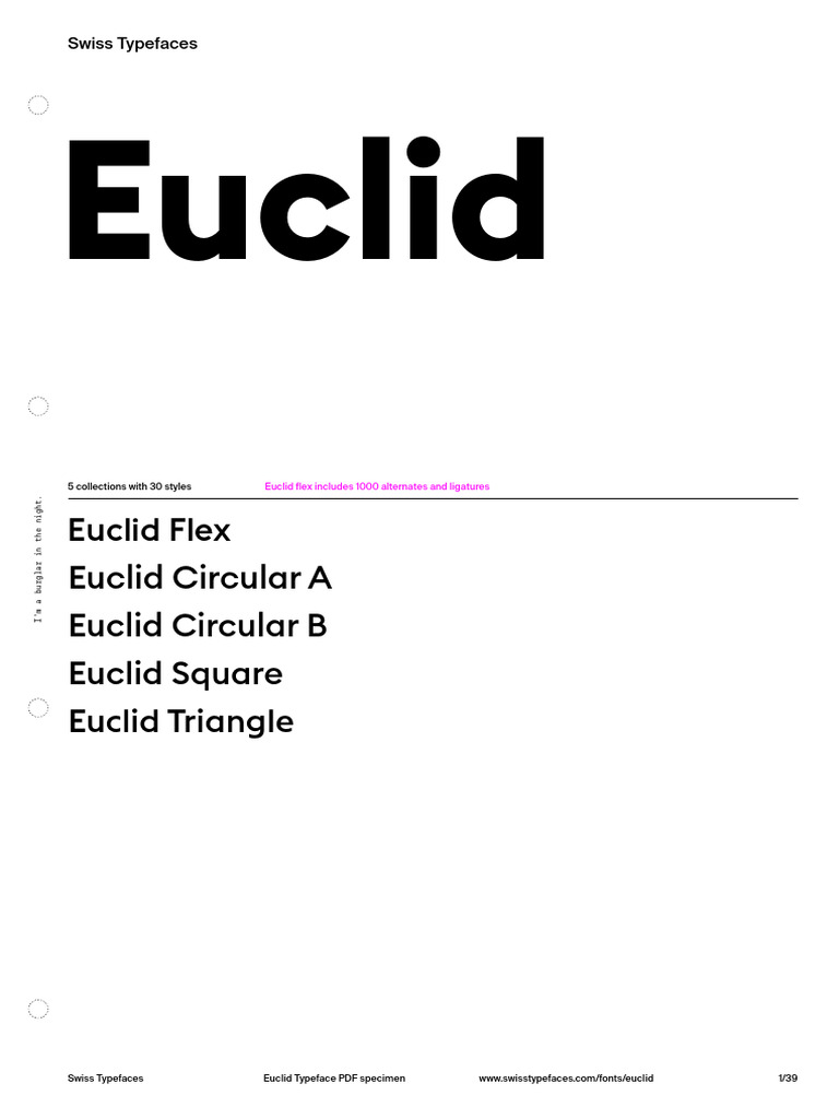 Euclid-specimen | PDF | Typefaces | Latin Alphabet