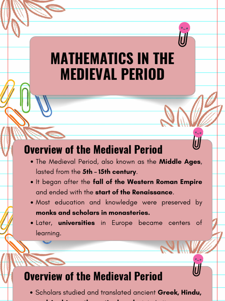 Mathematics in The Medieval Period | PDF | Mathematics