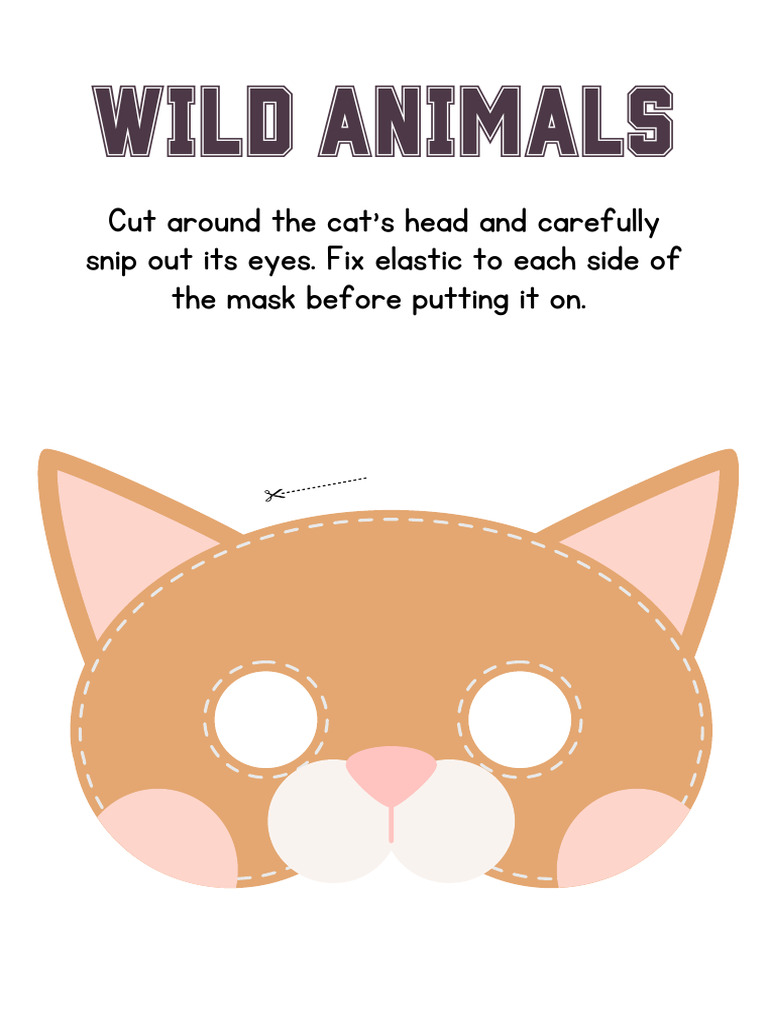 Wild Animals Face Mask Worksheets | PDF
