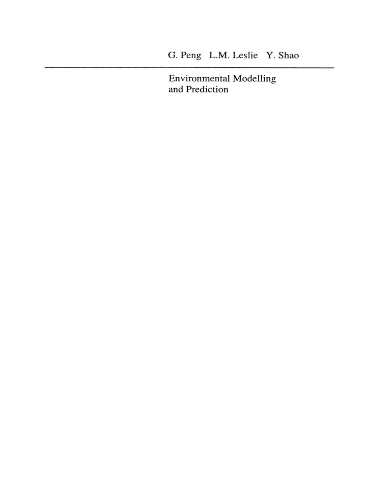 G. Peng L.M. Leslie Shao Environmental Modelling and Prediction | PDF