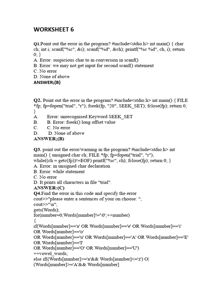 Worksheet 6 and 7 | PDF | Object Oriented Programming | Computer ...