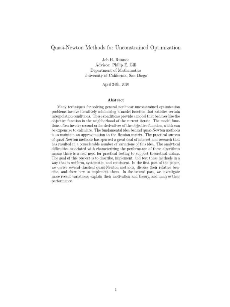 Jeb Runnoe Honors Thesis | PDF | Mathematical Optimization ...
