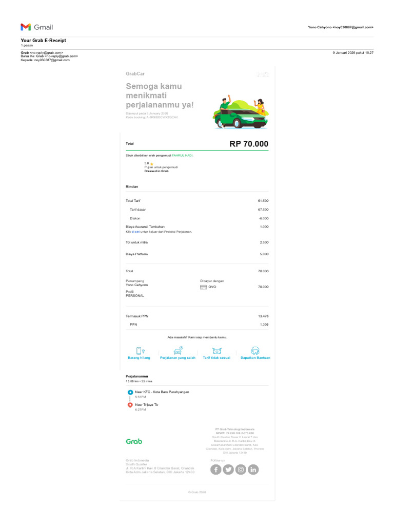 Gmail - Your Grab E-Receipt 20260109 | PDF