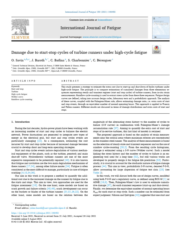41 Savin 2021 IJFatigue | PDF | Fatigue (Material) | Spectral Density