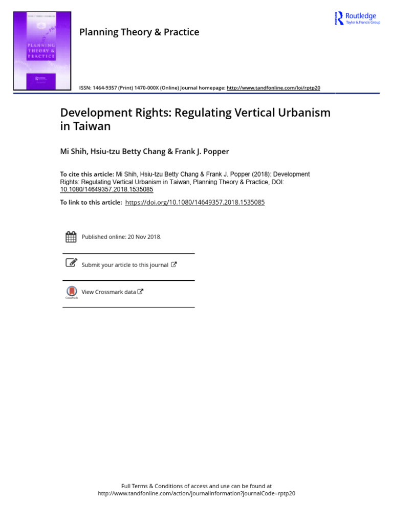 Regulating Vertical Urbanism in Taiwan | PDF | Taiwan | Kuomintang