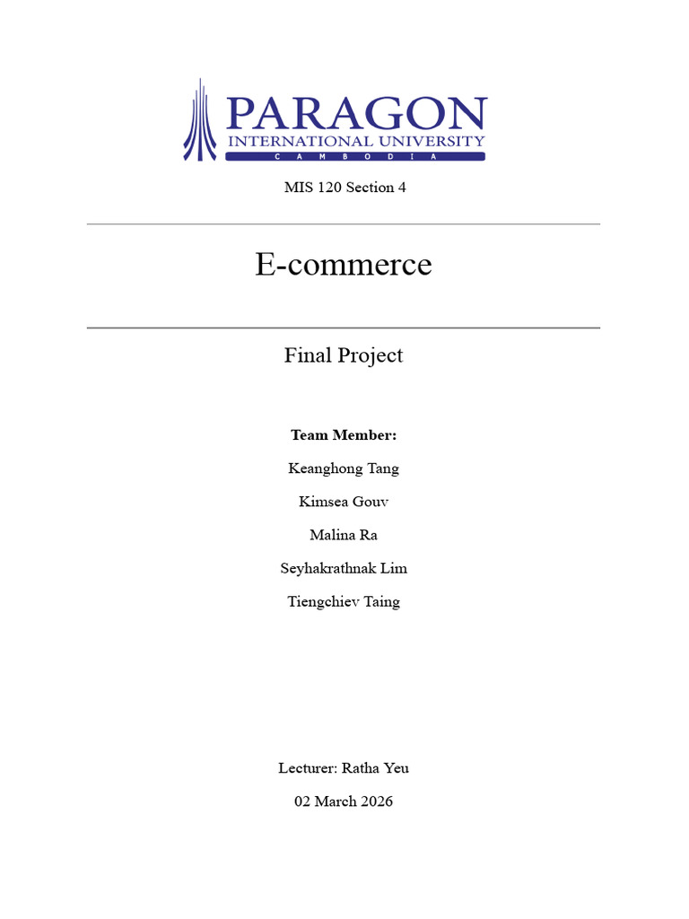 Final Project - E-Commerce | PDF | E Commerce | Databases