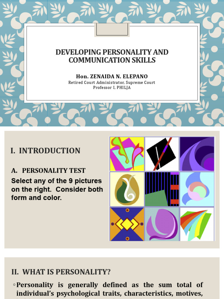 Personality Development and Communication Skills - Hon. Zenaida N ...