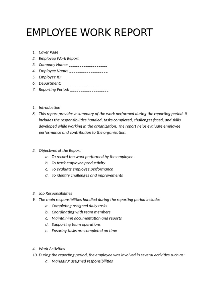 Employee Work Report | PDF | Skill | Chess Theory