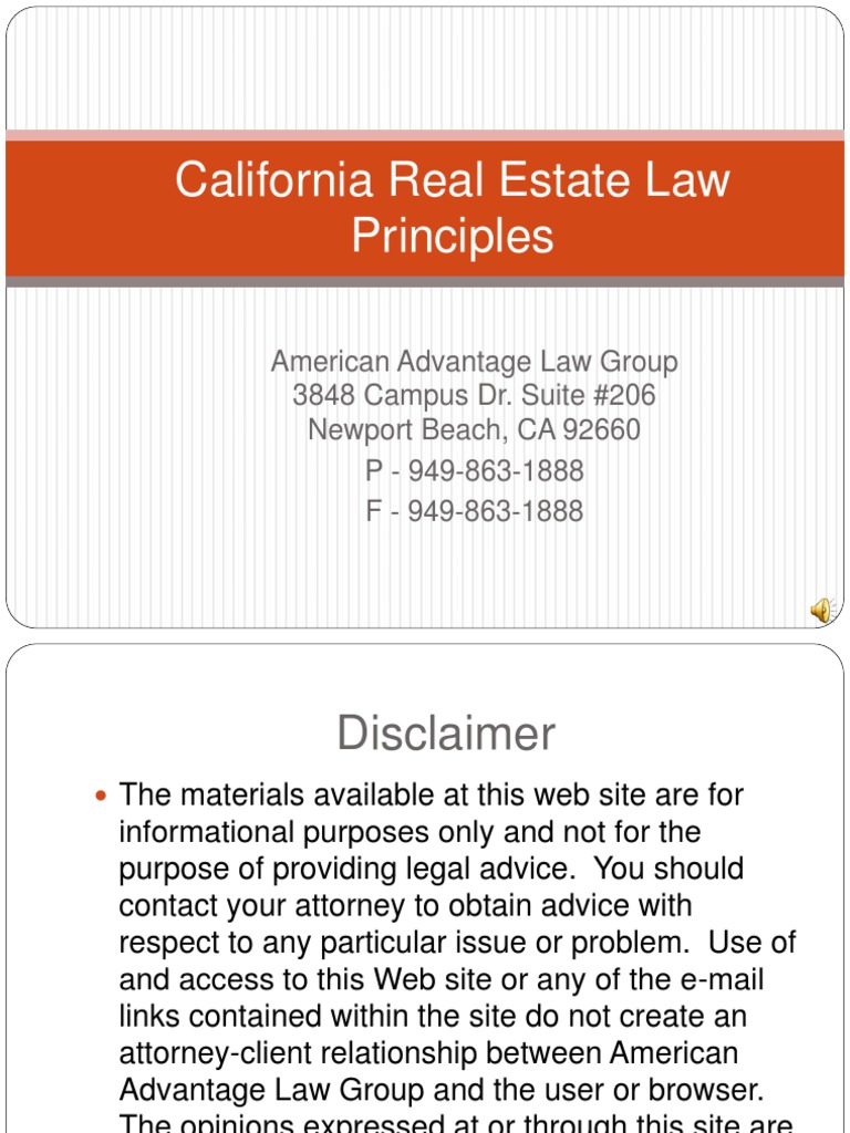 California Real Estate Law Overview | PDF | Easement | Deed