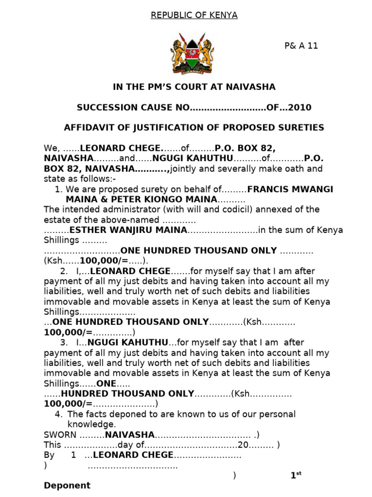 Form p & a 11- Filled - Naivas | PDF
