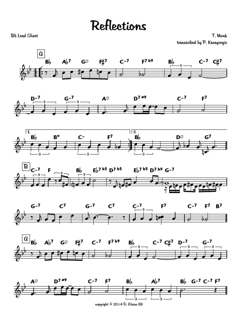 367626435 Reflections Lead Sheet Bb | PDF