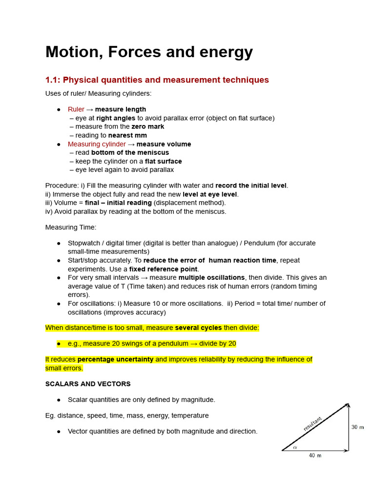 Motion, Forces and Energy | PDF | Weight | Velocity