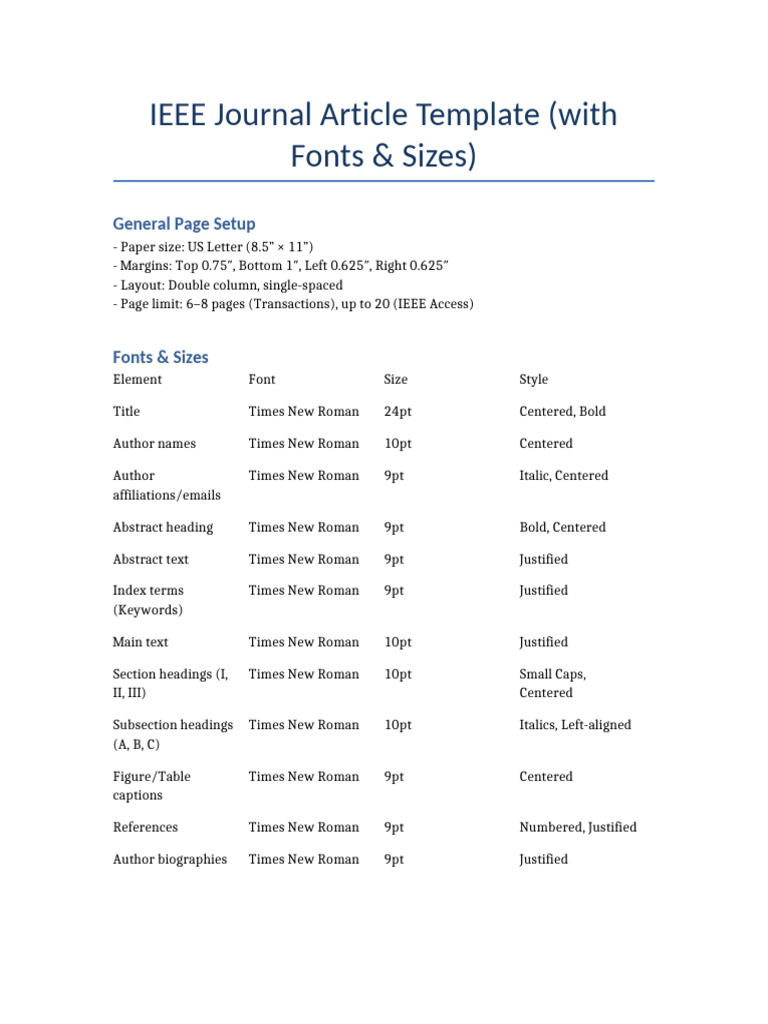IEEE Article Template With Fonts | PDF