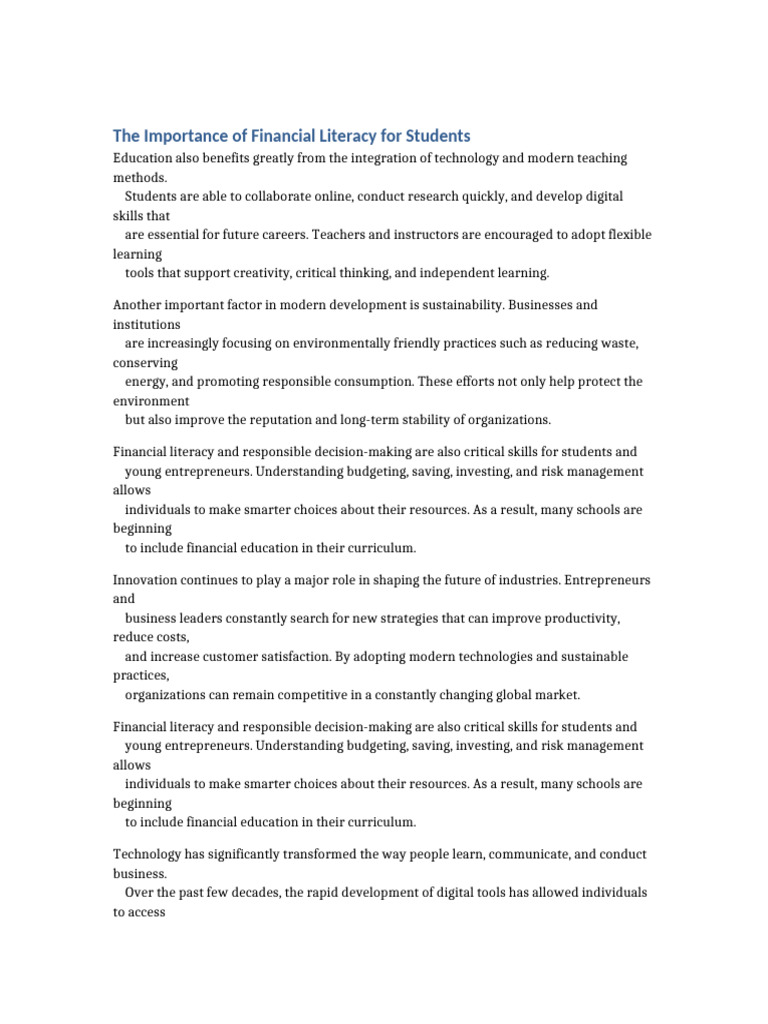 Random Document 5 | PDF | Sustainability | Financial Literacy