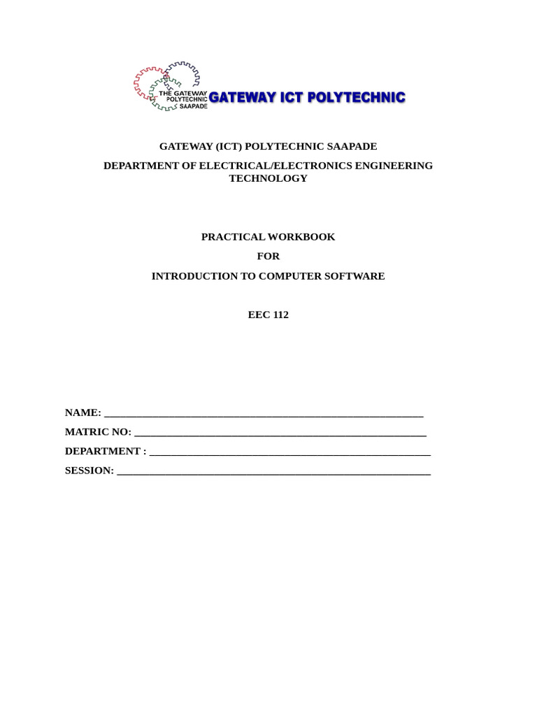 EEC 112 Practical Experiment 1 | PDF | Microsoft Excel | Microsoft Office