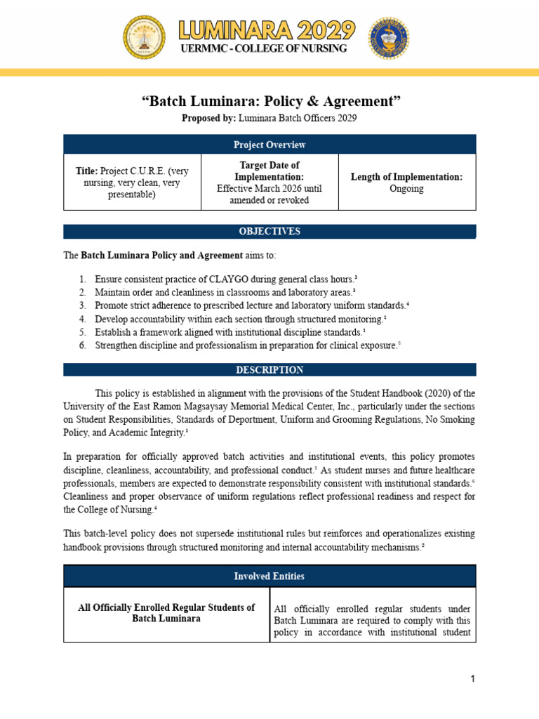 (Luminara) Revised - Batch Policy and Agreement | PDF | Policy ...